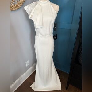 Elegant ivory formal dress.